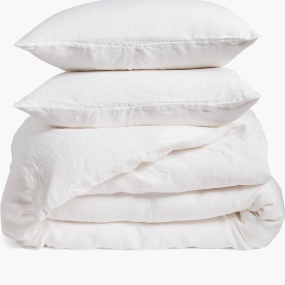 Nordstrom Other - Nordstrom 100% Linen Queen White Duvet Cover & 2 Sham Set NEW